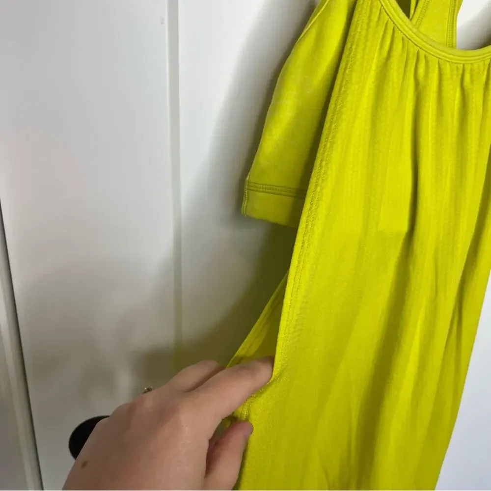 Lululemon No Limits Neon Green 2 In 1 Bra Tank Top Size 4